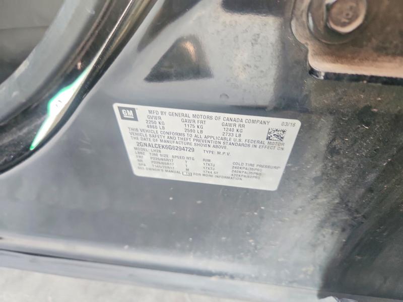 Продаж на аукціоні авто 2016 Chevrolet Equinox, vin: 2GNALCEK6G6294729, номер лоту: 65230826