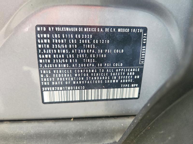 Aukcja sprzedaży 2026 Volkswagen Tiguan, vin: 3VVER7RM1TM018410, numer aukcji: 64076776