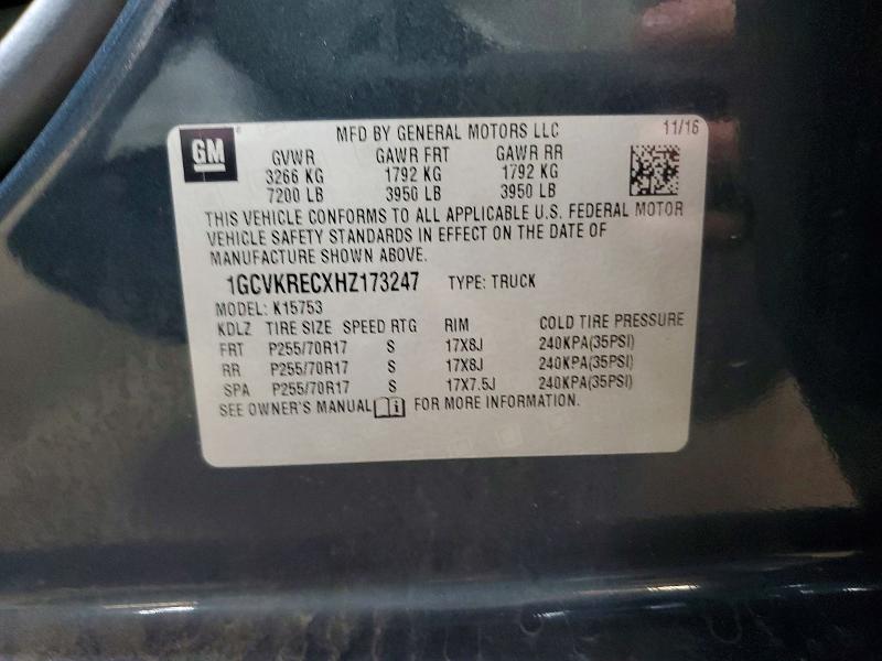 Продажа на аукционе авто 2017 Chevrolet Silverado, vin: 1GCVKRECXHZ173247, номер лота: 64808606