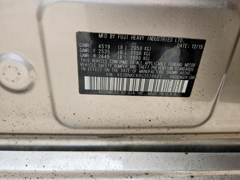Aukcja sprzedaży 2016 Subaru Legacy, vin: 4S3BNAC60G3028602, numer aukcji: 65154266