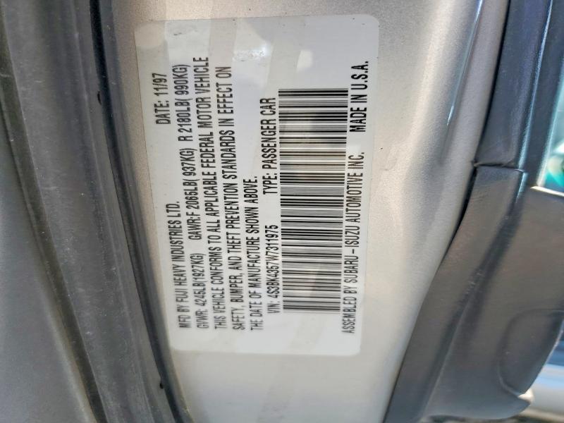 1998 Subaru Legacy მანქანა იყიდება აუქციონზე, vin: 4S3BK4357W7311975, აუქციონის ნომერი: 64220336