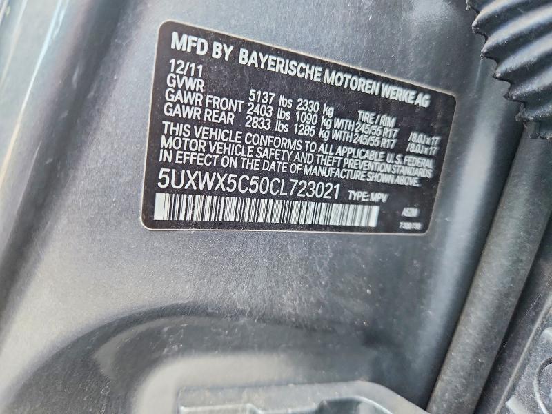 Aukcja sprzedaży 2012 Bmw X3, vin: 5UXWX5C50CL723021, numer aukcji: 63706986