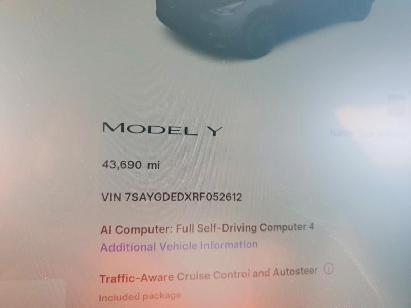 Aukcja sprzedaży 2024 Tesla Model Y, vin: 7SAYGDEDXRF052612, numer aukcji: 62480346