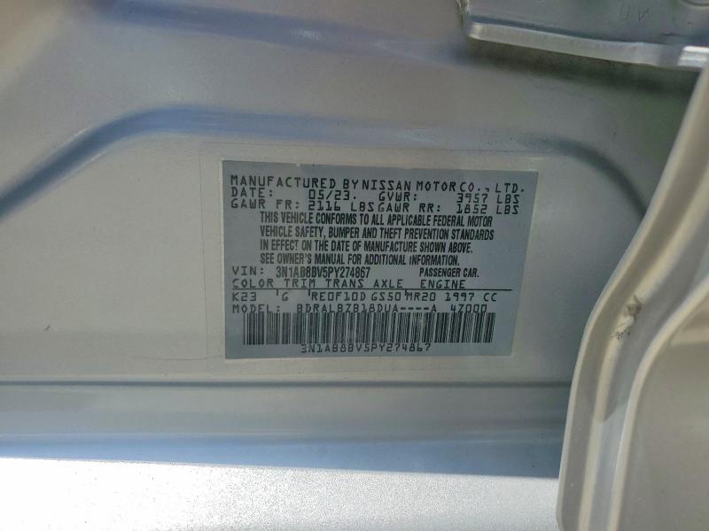 Продаж на аукціоні авто 2023 Nissan Sentra, vin: 3N1AB8BV5PY274867, номер лоту: 65485646