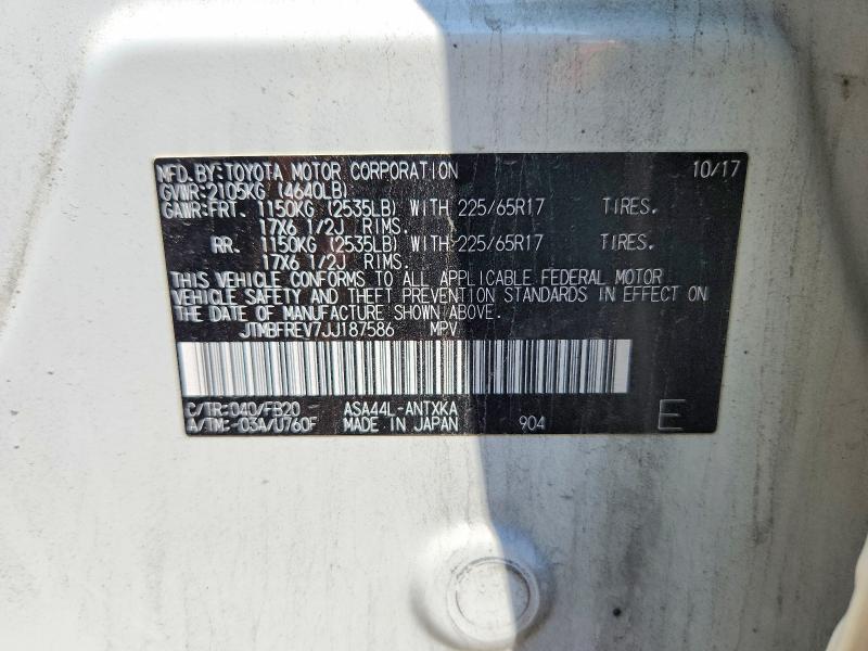 65726436 :رقم المزاد ، JTMBFREV7JJ187586 vin ، 2018 Toyota Rav4 مزاد بيع