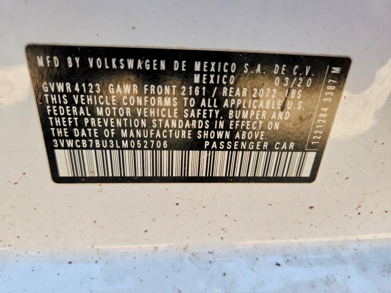 Продаж на аукціоні авто 2020 Volkswagen Jetta, vin: 3VWCB7BU3LM052706, номер лоту: 65120486