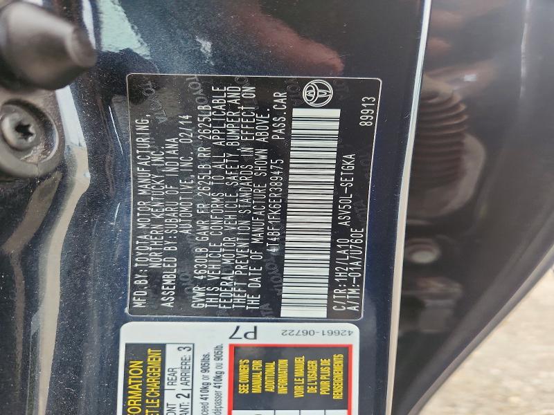 Продажа на аукционе авто 2014 Toyota Camry, vin: 4T4BF1FK6ER389475, номер лота: 64559006