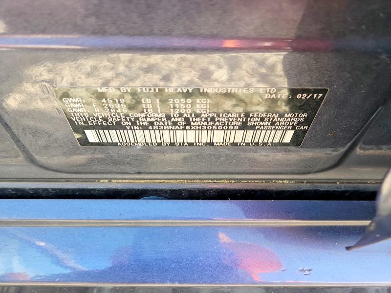 Aukcja sprzedaży 2017 Subaru Legacy, vin: 4S3BNAF6XH3050099, numer aukcji: 65387026