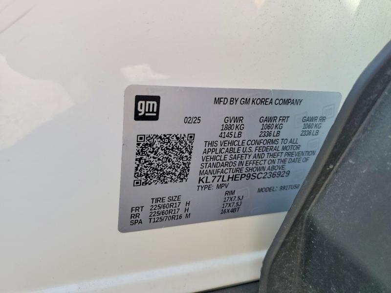 Aukcja sprzedaży 2025 Chevrolet Trax, vin: KL77LHEP9SC236929, numer aukcji: 66373336