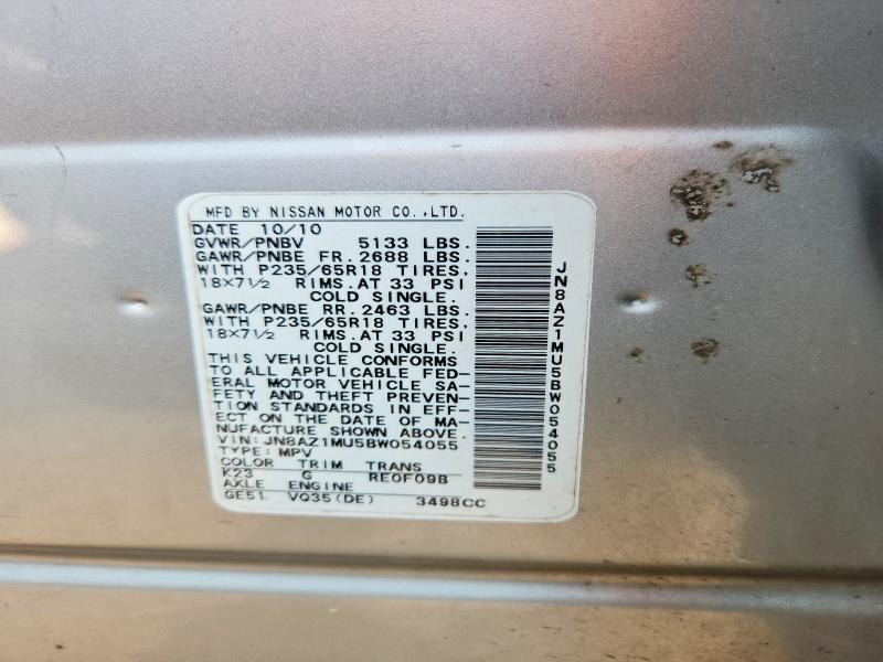 Продаж на аукціоні авто 2011 Nissan Murano, vin: JN8AZ1MU5BW054055, номер лоту: 64404996
