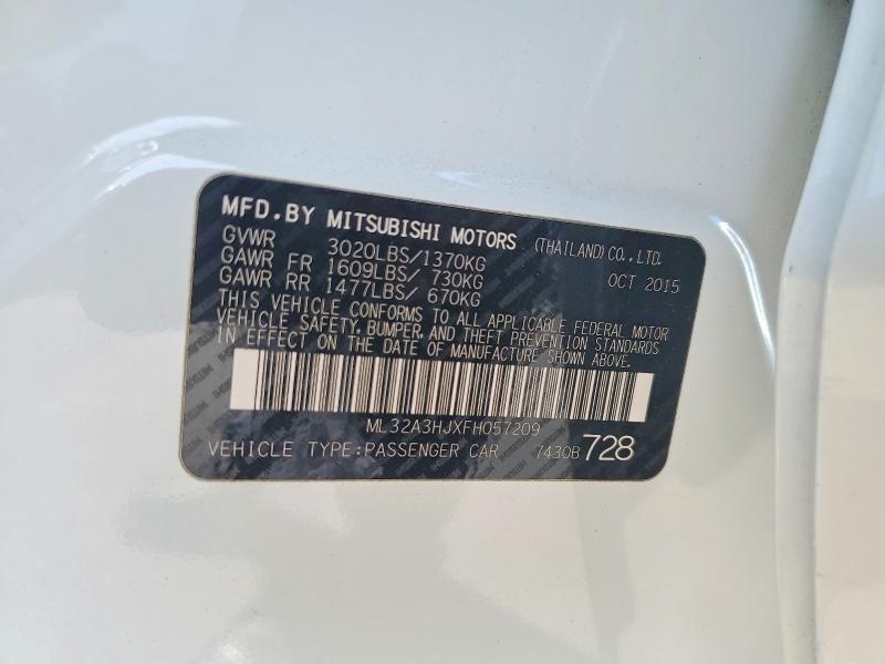 Aukcja sprzedaży 2015 Mitsubishi Mirage, vin: ML32A3HJXFH057209, numer aukcji: 66288316