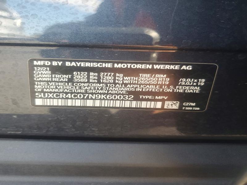 Aukcja sprzedaży 2022 Bmw X5, vin: 5UXCR4C07N9K60032, numer aukcji: 67020656