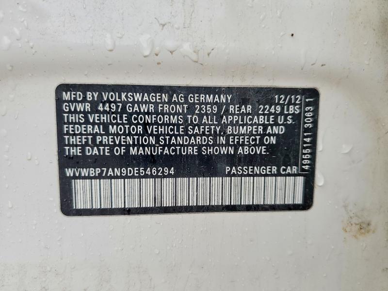 Aukcja sprzedaży 2013 Volkswagen Cc, vin: WVWBP7AN9DE546294, numer aukcji: 67170586