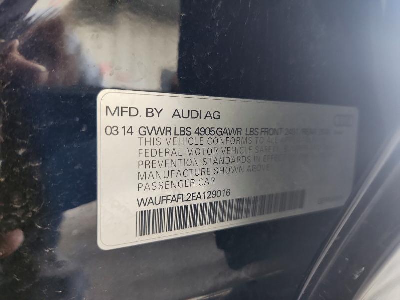 2014 Audi A4 მანქანა იყიდება აუქციონზე, vin: WAUFFAFL2EA129016, აუქციონის ნომერი: 65851696