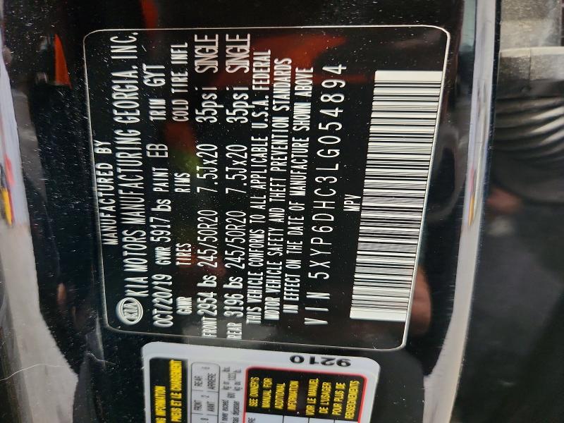 Aukcja sprzedaży 2020 Kia Telluride, vin: 5XYP6DHC3LG054894, numer aukcji: 65222826