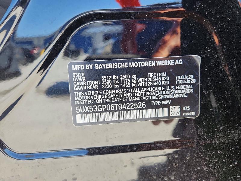 Aukcja sprzedaży 2026 Bmw X3, vin: 5UX53GP06T9422526, numer aukcji: 64999436
