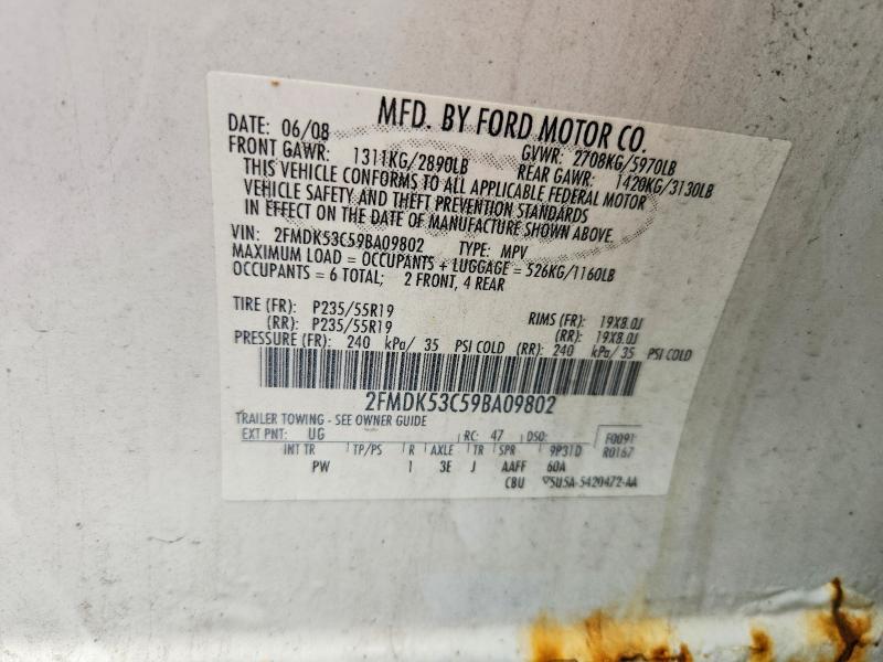 Продаж на аукціоні авто 2009 Ford Flex, vin: 2FMDK53C59BA09802, номер лоту: 64957826
