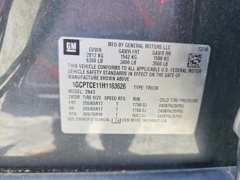 63691816 :رقم المزاد ، 1GCPTCE11H1163626 vin ، 2017 Chevrolet Colorado مزاد بيع
