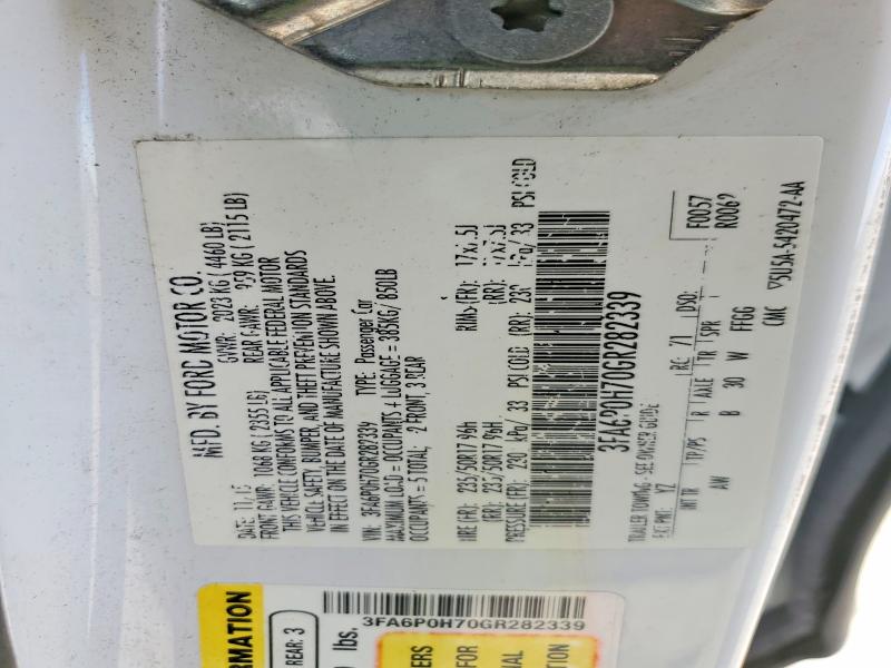 65700496 :رقم المزاد ، 3FA6P0H70GR282339 vin ، 2016 Ford Fusion مزاد بيع