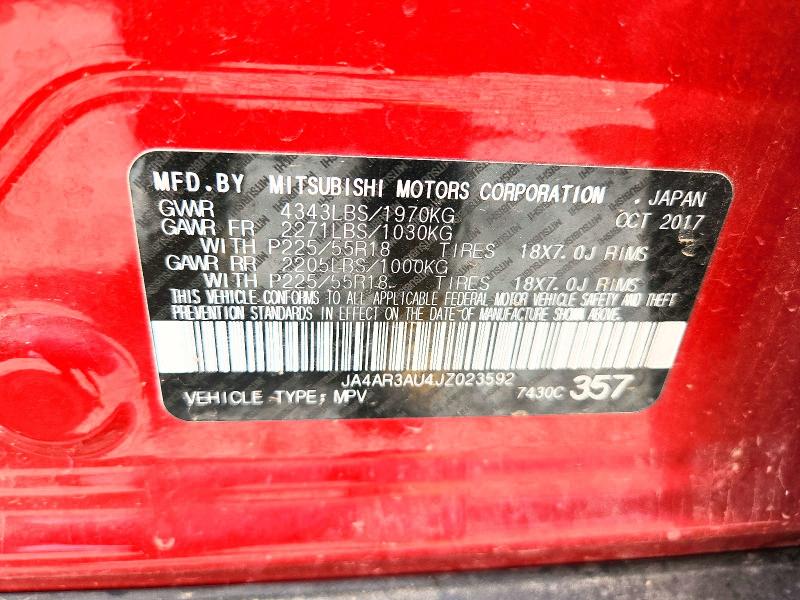 Продажа на аукционе авто 2018 Mitsubishi Outlander Sport, vin: JA4AR3AU4JZ023592, номер лота: 66685436