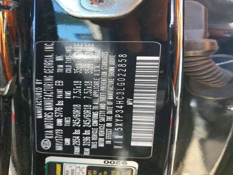 65328096 :رقم المزاد ، 5XYP34HC3LG022858 vin ، 2020 Kia Telluride مزاد بيع