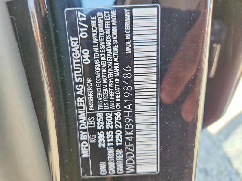 Продаж на аукціоні авто 2017 Mercedes-benz E, vin: WDDZF4KB9HA198486, номер лоту: 64162096