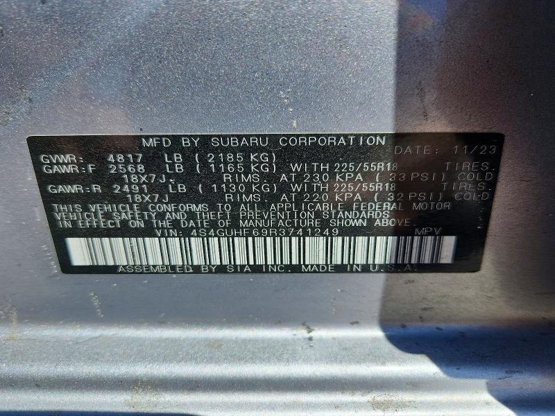 66410006 :رقم المزاد ، 4S4GUHF69R3741249 vin ، 2024 Subaru Crosstrek مزاد بيع