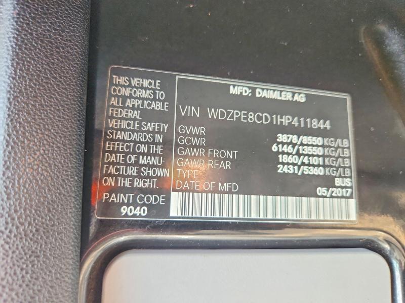 Продаж на аукціоні авто 2017 Mercedes-benz Sprinter, vin: WDZPE8CD1HP411844, номер лоту: 63822916
