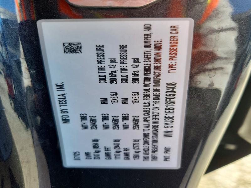 Aukcja sprzedaży 2025 Tesla Model 3, vin: 5YJ3E1EB1SF050408, numer aukcji: 63603016