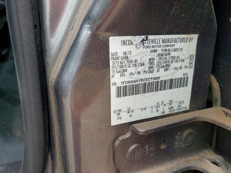 66818486 :رقم المزاد ، 1FD9W4HY8CEC73200 vin ، 2012 Ford F450 مزاد بيع