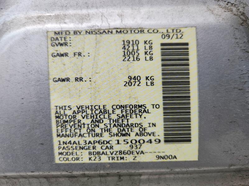 64406366 :رقم المزاد ، 1N4AL3AP6DC150049 vin ، 2013 Nissan Altima مزاد بيع