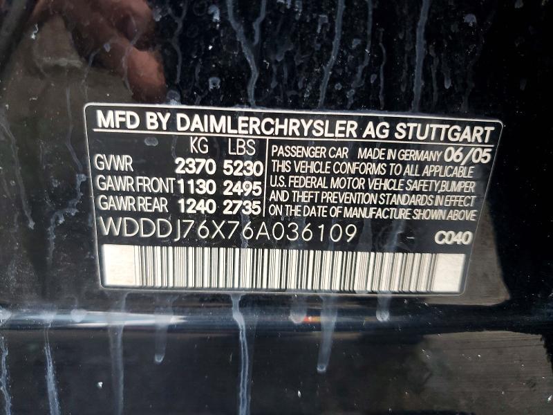 Продаж на аукціоні авто 2006 Mercedes-benz Cls, vin: WDDDJ76X76A036109, номер лоту: 65302776