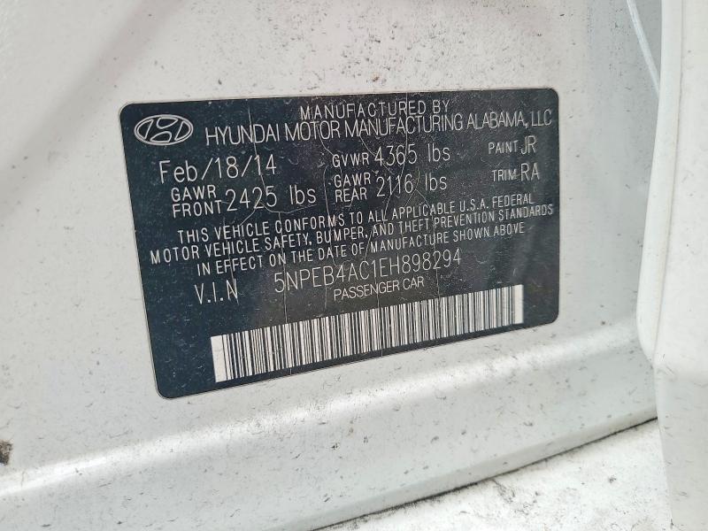 Aukcja sprzedaży 2014 Hyundai Sonata, vin: 5NPEB4AC1EH898294, numer aukcji: 63740186