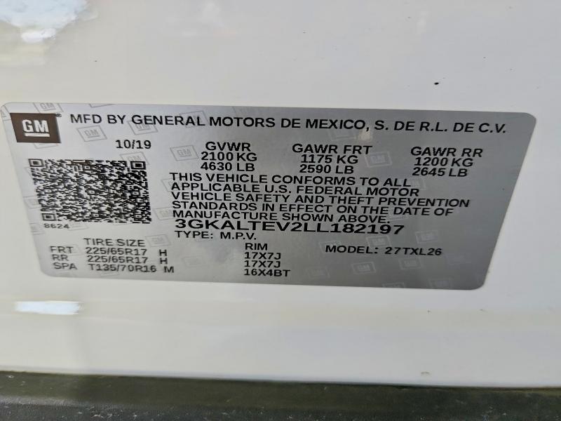 64393866 :رقم المزاد ، 3GKALTEV2LL182197 vin ، 2020 Gmc Terrain مزاد بيع