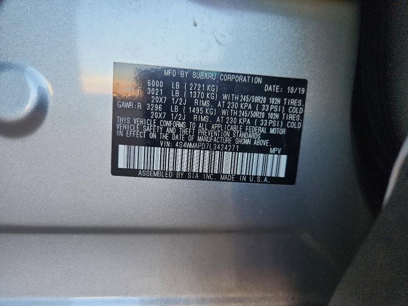 Aukcja sprzedaży 2020 Subaru Ascent, vin: 4S4WMAPD7L3424271, numer aukcji: 63487746
