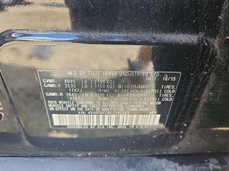 65217166 :رقم المزاد ، 4S4BSACC6G3241368 vin ، 2016 Subaru Outback مزاد بيع