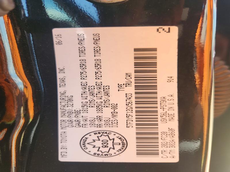 65136266 :رقم المزاد ، 5TFDY5F12GX567433 vin ، 2016 Toyota Tundra مزاد بيع