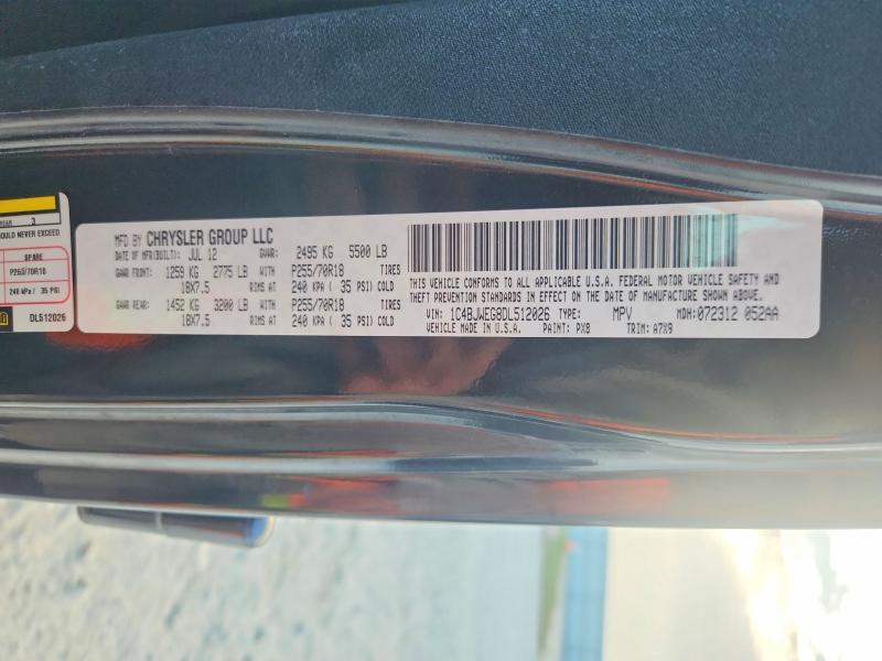 64609356 :رقم المزاد ، 1C4BJWEG8DL512026 vin ، 2013 Jeep Wrangler Unlimited مزاد بيع