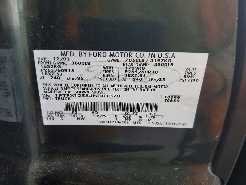 Aukcja sprzedaży 2004 Ford F150, vin: 1FTPX12584NB01370, numer aukcji: 66460316