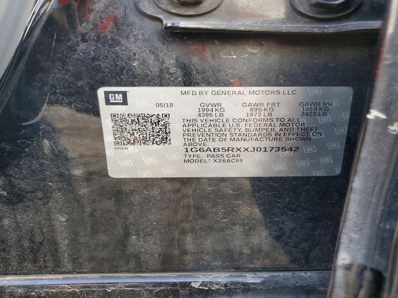 Продажа на аукционе авто 2018 Cadillac Ats, vin: 1G6AB5RXXJ0173542, номер лота: 64309196