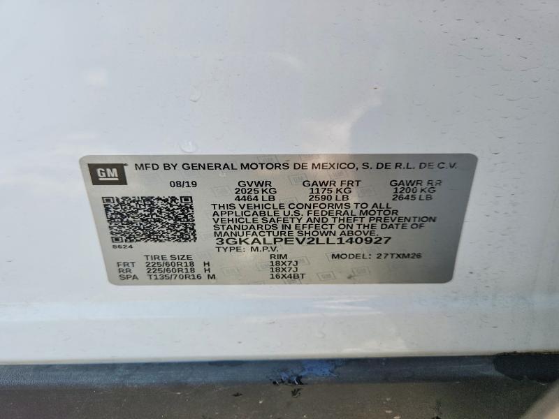 2020 Gmc Terrain მანქანა იყიდება აუქციონზე, vin: 3GKALPEV2LL140927, აუქციონის ნომერი: 64808736