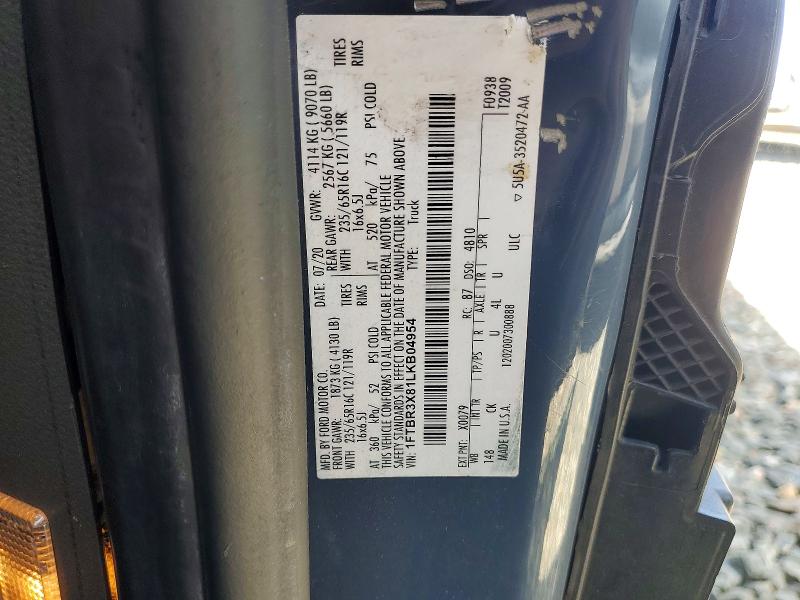 Продажа на аукционе авто 2020 Ford Transit, vin: 1FTBR3X81LKB04954, номер лота: 60853526