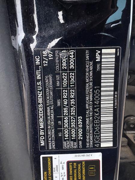 Aukcja sprzedaży 2019 Mercedes-benz Gle Coupe, vin: 4JGED6EB2KA140051, numer aukcji: 65023736