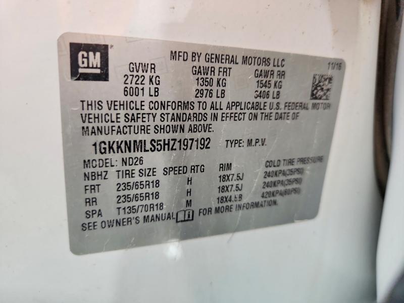Продажа на аукционе авто 2017 Gmc Acadia, vin: 1GKKNMLS5HZ197192, номер лота: 65110856