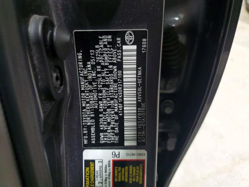 Продаж на аукціоні авто 2013 Toyota Camry, vin: 4T4BF1FK6DR317190, номер лоту: 64649066