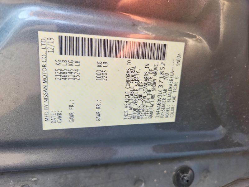 Aukcja sprzedaży 2020 Nissan Maxima, vin: 1N4AA6DV3LC371852, numer aukcji: 64021556