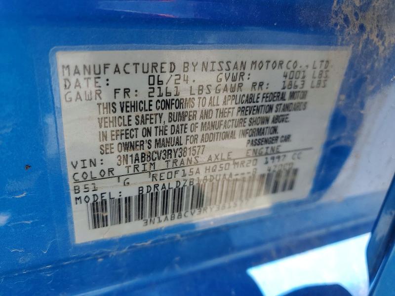 Продажа на аукционе авто 2024 Nissan Sentra, vin: 3N1AB8CV3RY381577, номер лота: 65593146