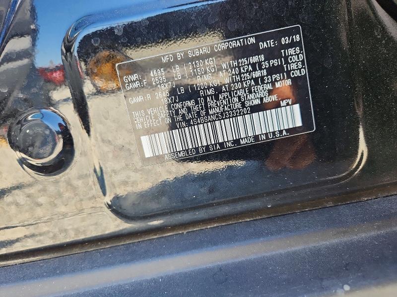 Aukcja sprzedaży 2018 Subaru Outback, vin: 4S4BSANC5J3332202, numer aukcji: 66382306
