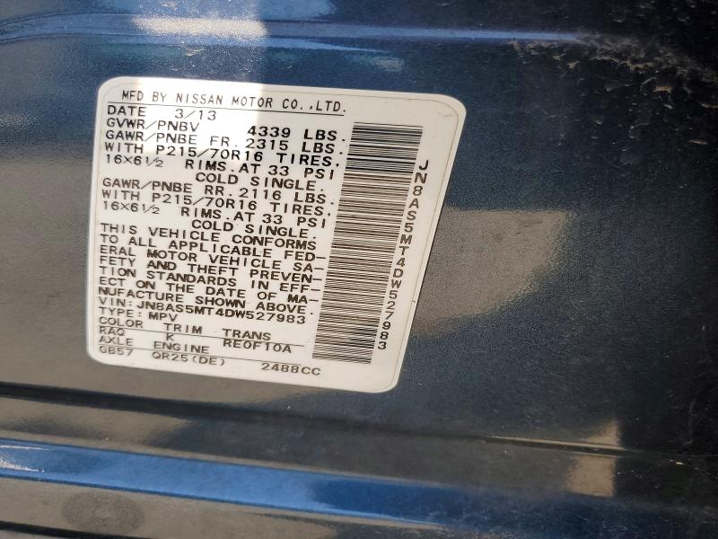 Продажа на аукционе авто 2013 Nissan Rogue, vin: JN8AS5MT4DW527983, номер лота: 61646866