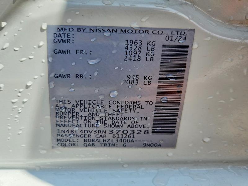 64405776 :رقم المزاد ، 1N4BL4DV3RN370328 vin ، 2024 Nissan Altima مزاد بيع